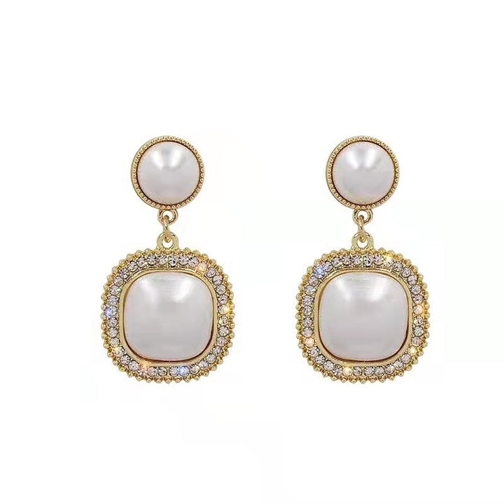 Vembley Gold-Plated Amazing Korean Square AD-Pearl Earrings For Girls And Women