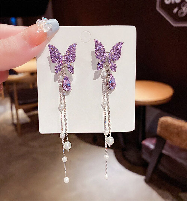 Vembley New Charming Purple Colour Butter fly Design Korean Earring For Girls