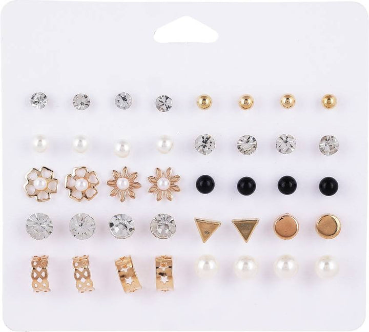 Vembley Combo of 20 Earring pairs earrings for women earrings for girls Metal Stud Earring