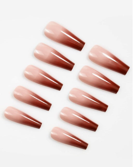 Vembley Set of 24 Artificial Reusable Nails In Ombre False Design With Glue