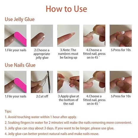 Vembley Set Of 24 Artificial / Fake Reusable Press on Korean Nails In Maroon and Pink Colour With Floral Detailing and 3D Bow Sticker And Glue