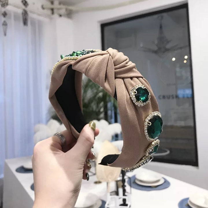 Vembley Stuning Brown Plastic Emerald Shine Hairband For Women and Girls