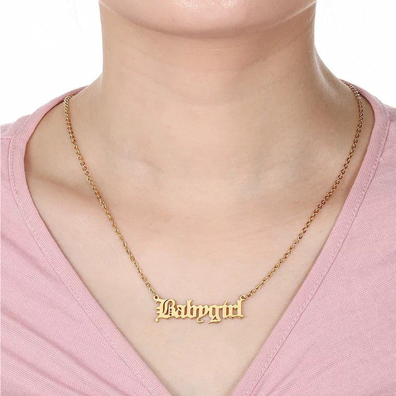 Gold Plated Babygirl Alphabet Word Pendant