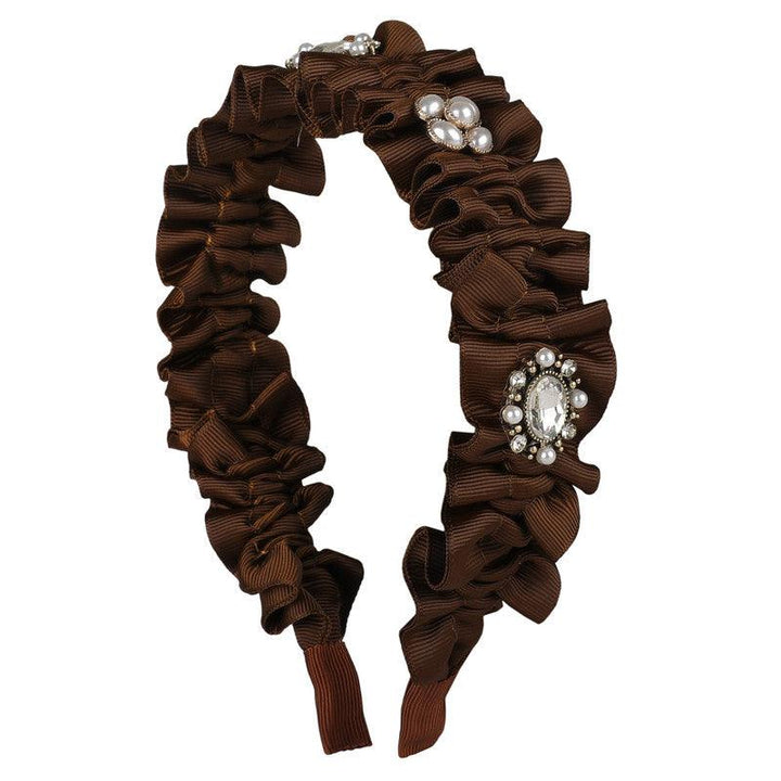 Vembley Attractive Aiyana Brown Plastic Hairband For Women and Girls