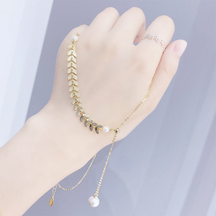 Vembley Charming Gold Plated Choker with the Design of Leaves Pendant Necklace for Women and Girls - Vembley