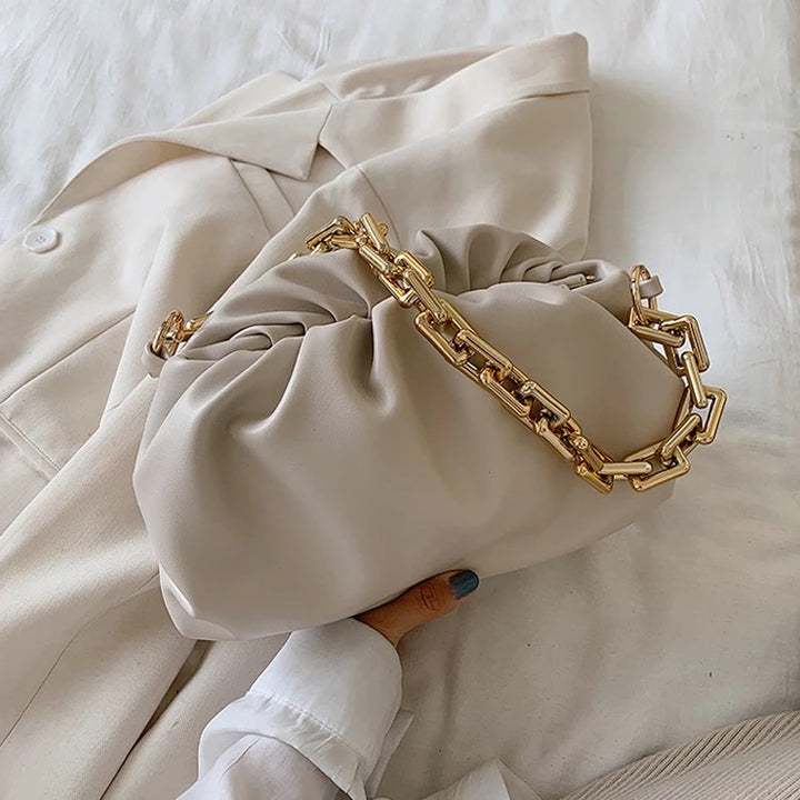 White Zinnia Chain Sling Bag