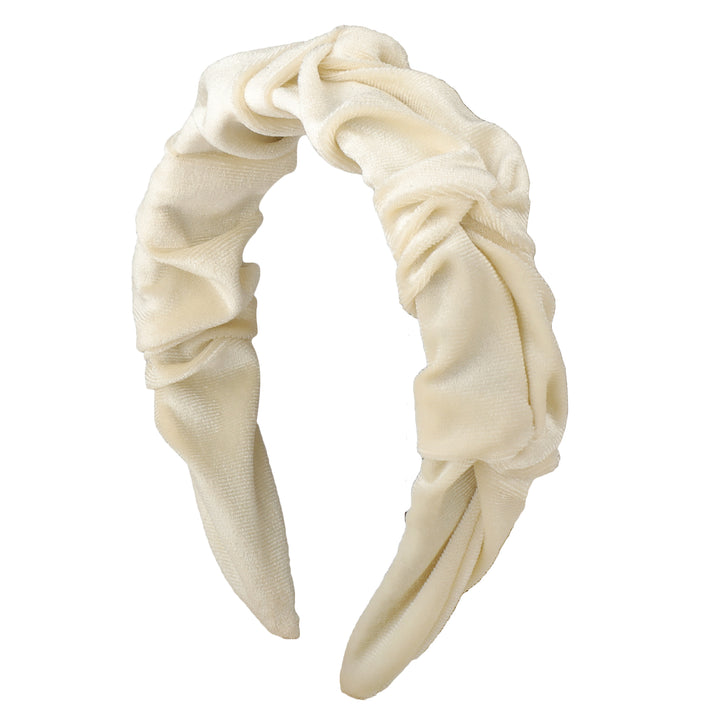 White Velvet Plastic Hairband