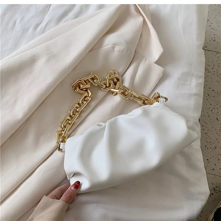 White Zinnia Chain Sling Bag