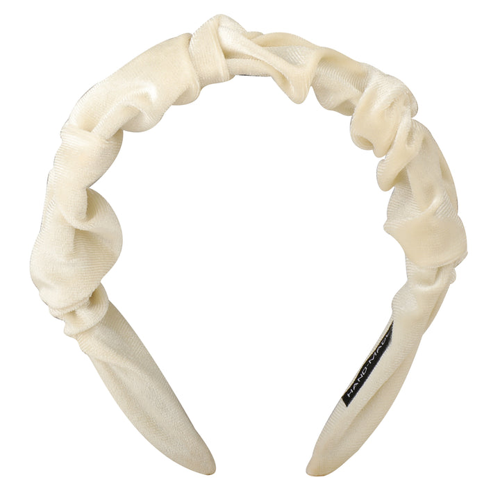 White Velvet Plastic Hairband