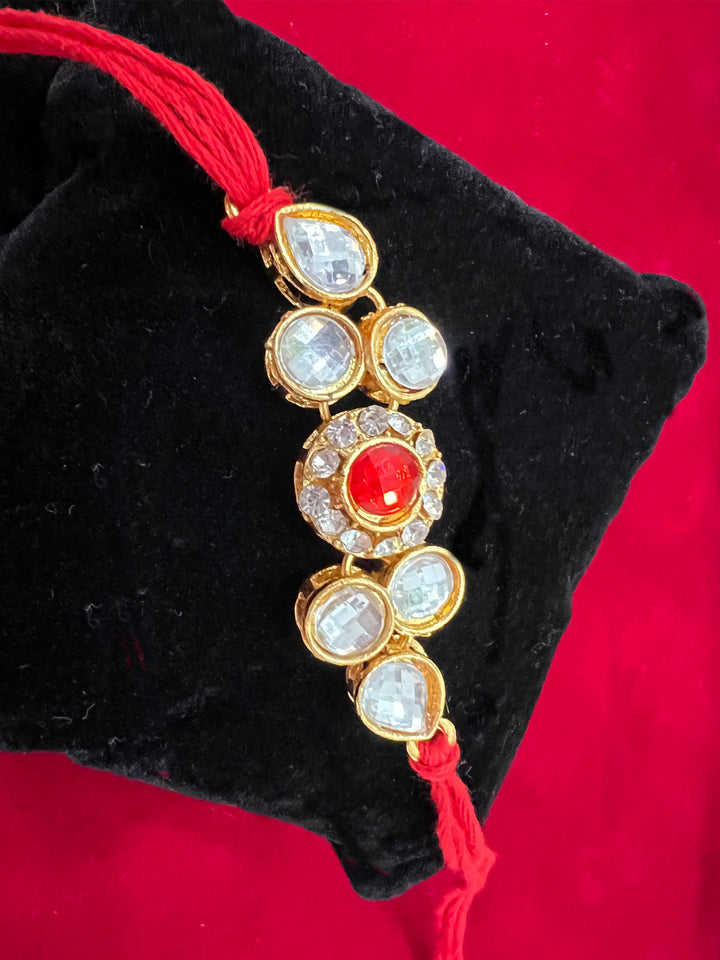 Big Kundan Stone Rakhi