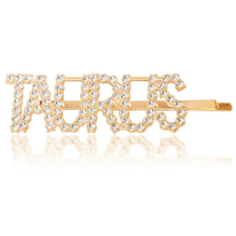 Vembley Appealing Golden Taurus Hairclip For Women and Girls