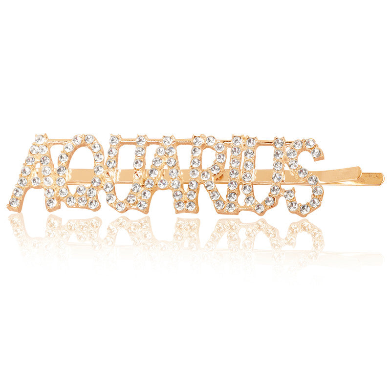 Vembley Stunning Aquarius Golden Hairclip For Women and Girls
