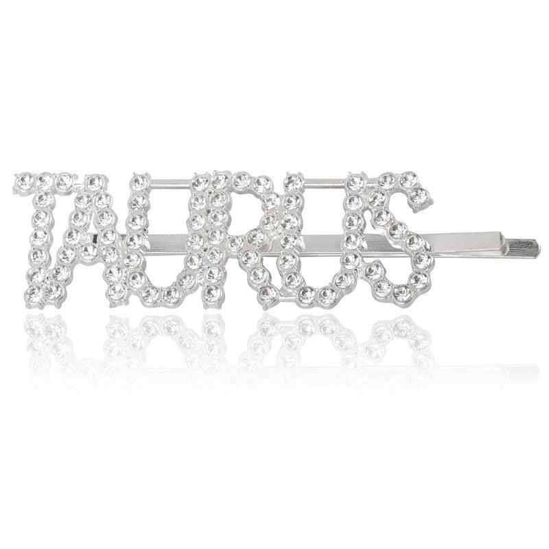 Vembley Appealing Silver Taurus Hairclip For Women and Girls