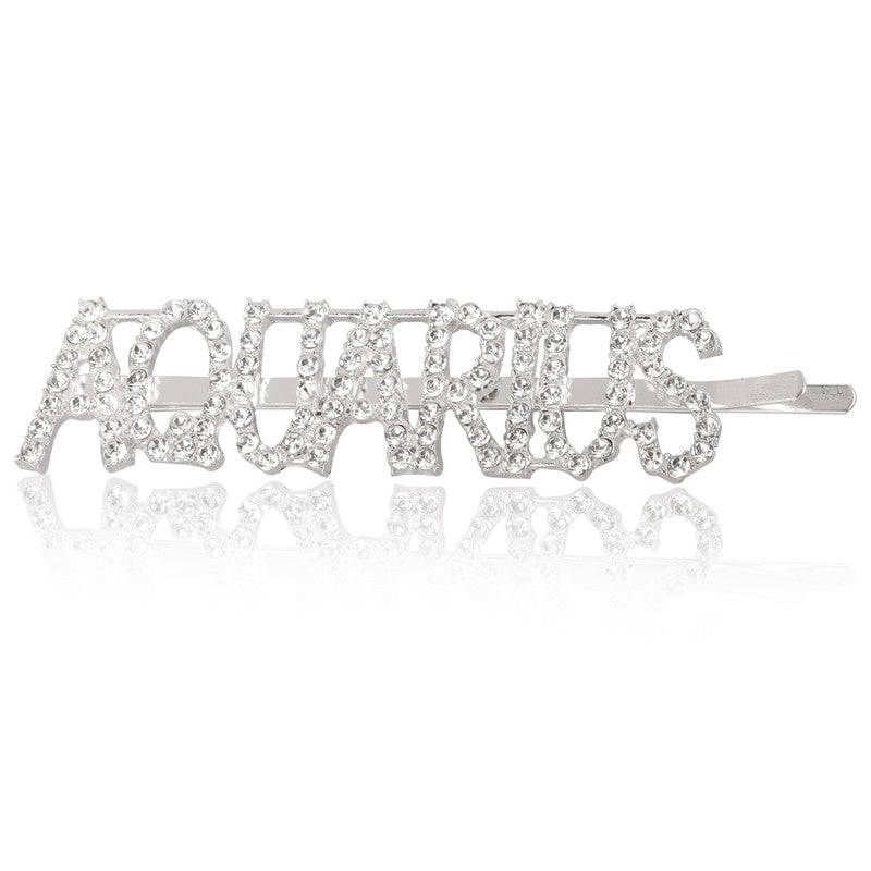Vembley Stylish Aquarius Silver Hairclip For Women and Girls