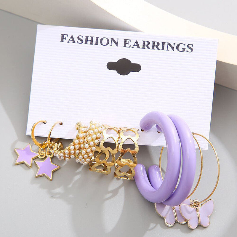 Purple earrings deals hoops