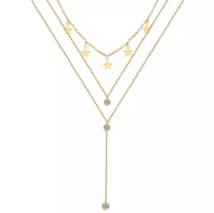 Gold Plated Triple layered Star Pendant