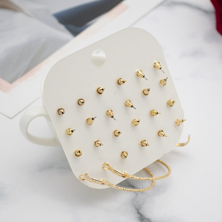 Vembley Stunning Combo of 12 pair Pearl Stone Stud and Hoop Earrings for Women and Girls