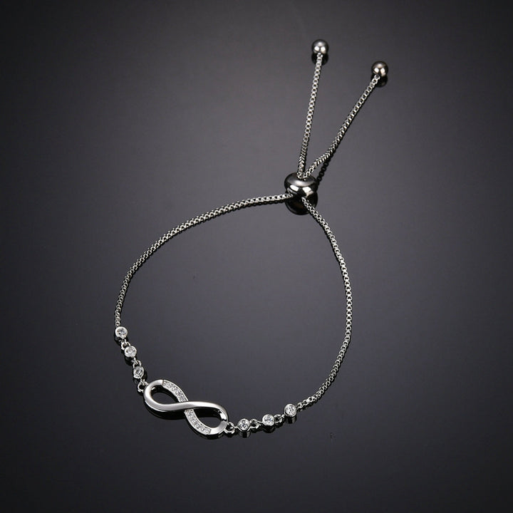 Silver Plated Infinity Slide Closure Bracelet