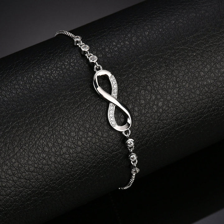 Silver Plated Infinity Slide Closure Bracelet