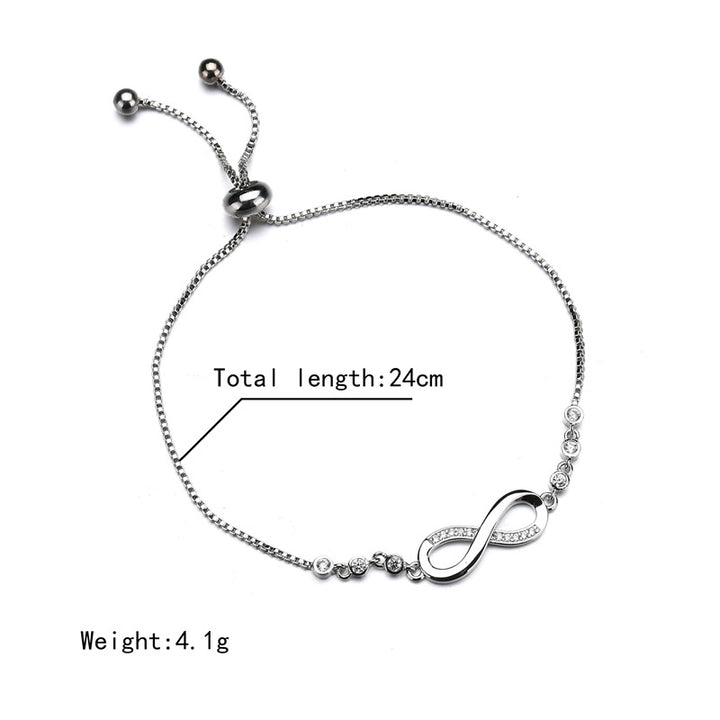 Silver Plated Infinity Slide Closure Bracelet