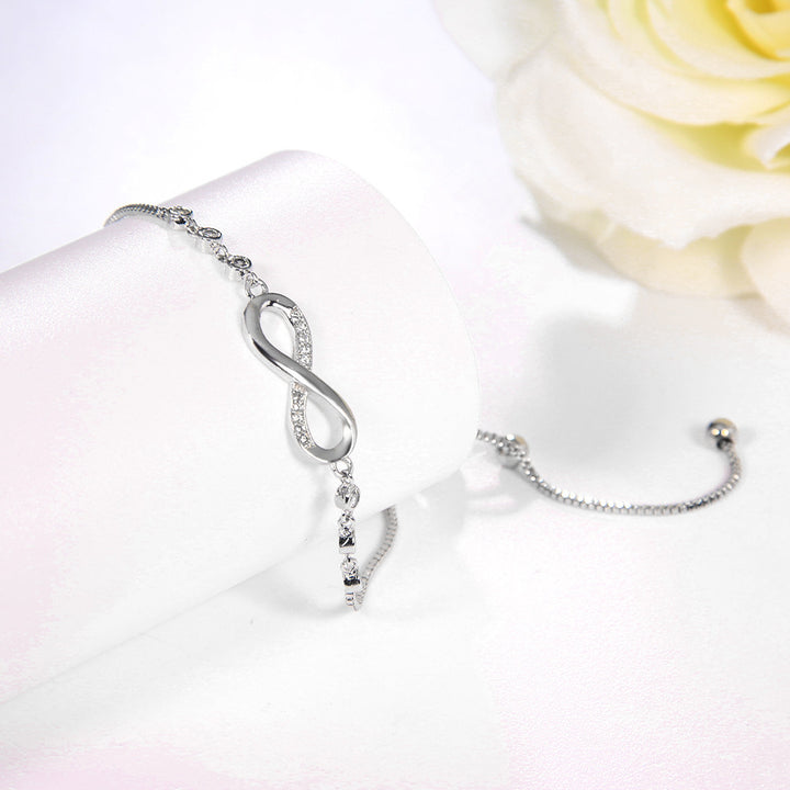 Silver Plated Infinity Slide Closure Bracelet
