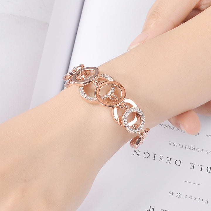 Rose Gold Plated Crystal Rings Bracelet