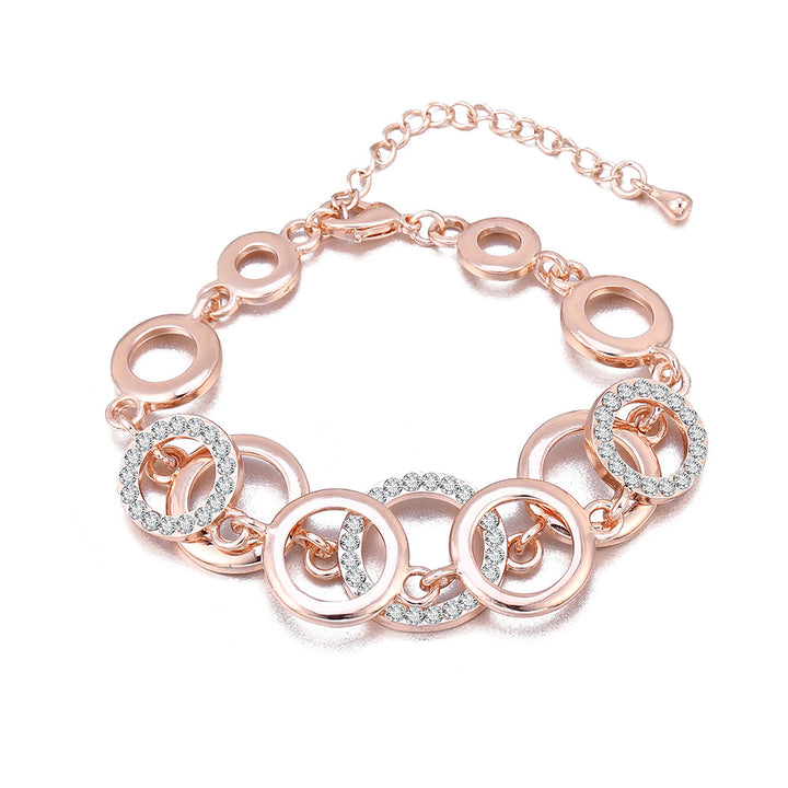 Rose Gold Plated Crystal Rings Bracelet