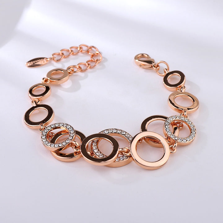 Rose Gold Plated Crystal Rings Bracelet