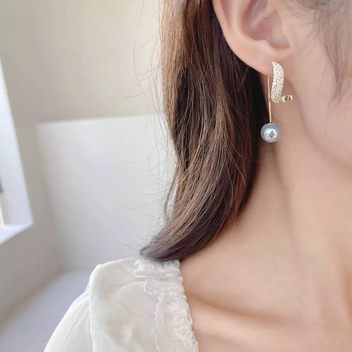Beautiful Pearl Wing Stud Korean Earrings 2 Pcs/Set
