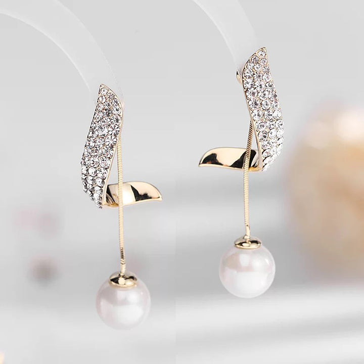 Beautiful Pearl Wing Stud Korean Earrings 2 Pcs/Set