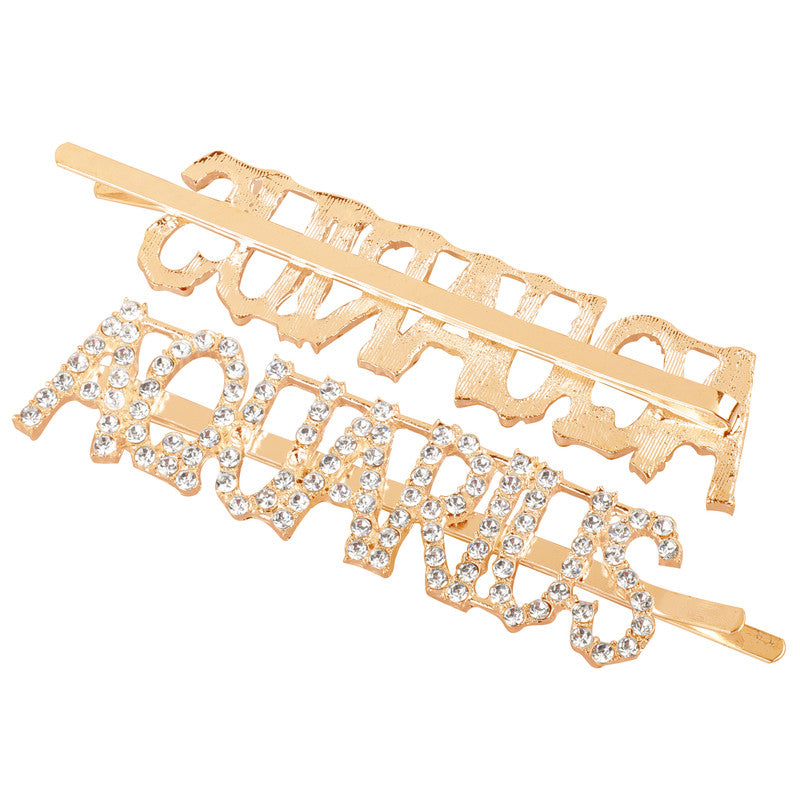 Vembley Stunning Aquarius Golden Hairclip For Women and Girls