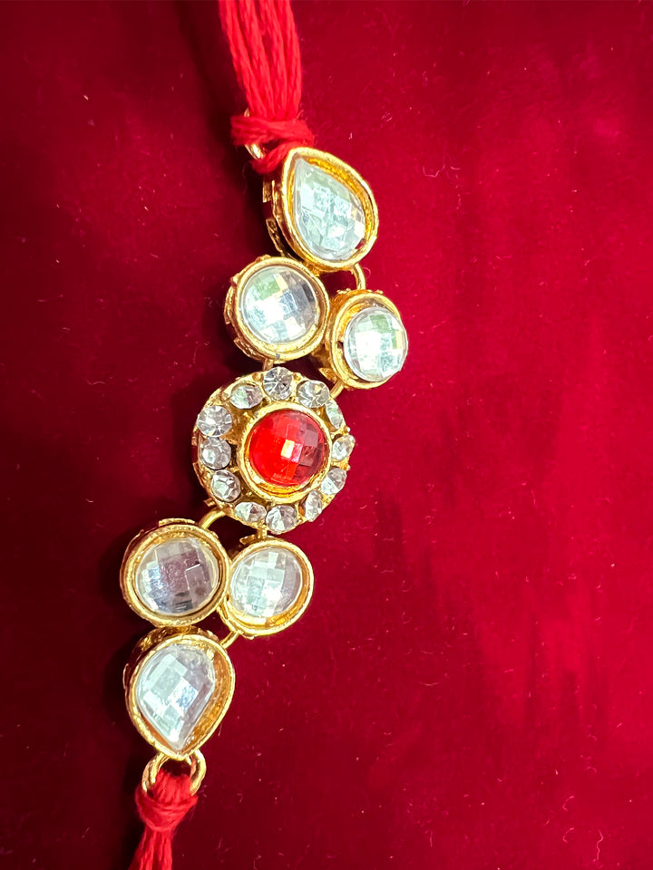 Big Kundan Stone Rakhi