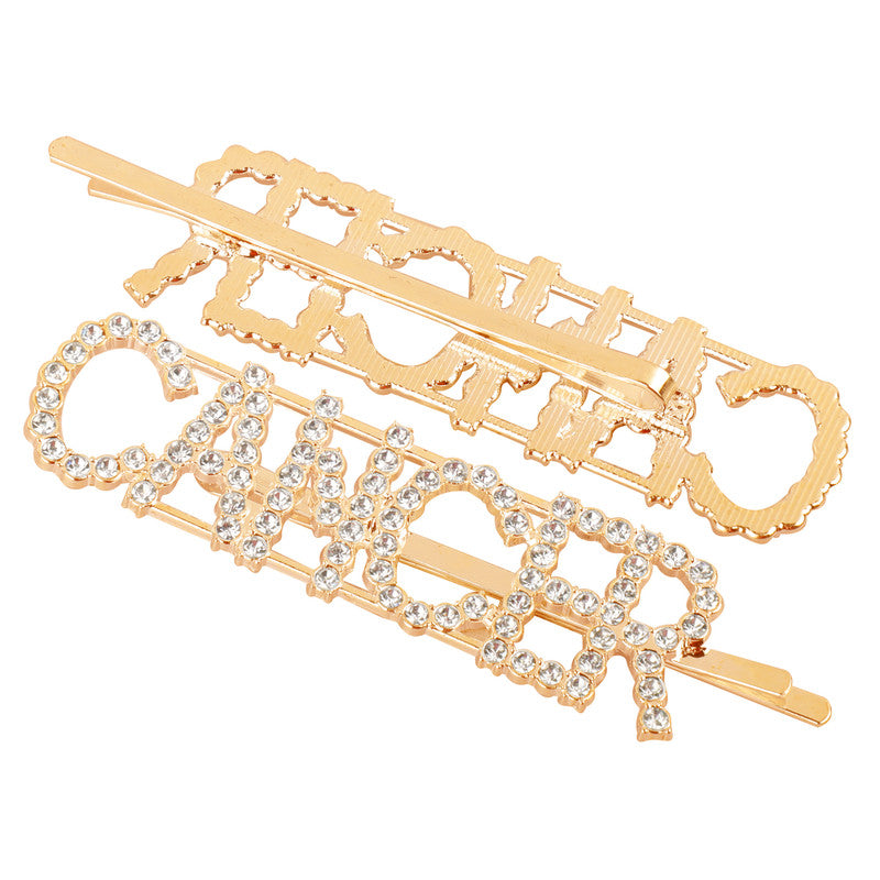 Vembley Gorgeous Golden Cancer Hairclip For Women and Girls