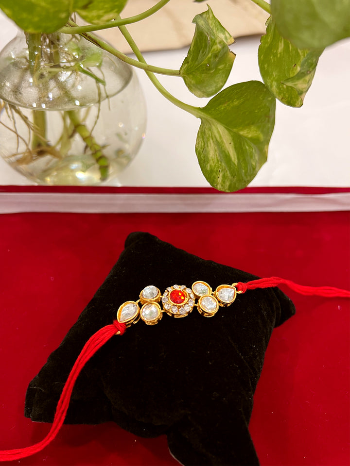 Big Kundan Stone Rakhi