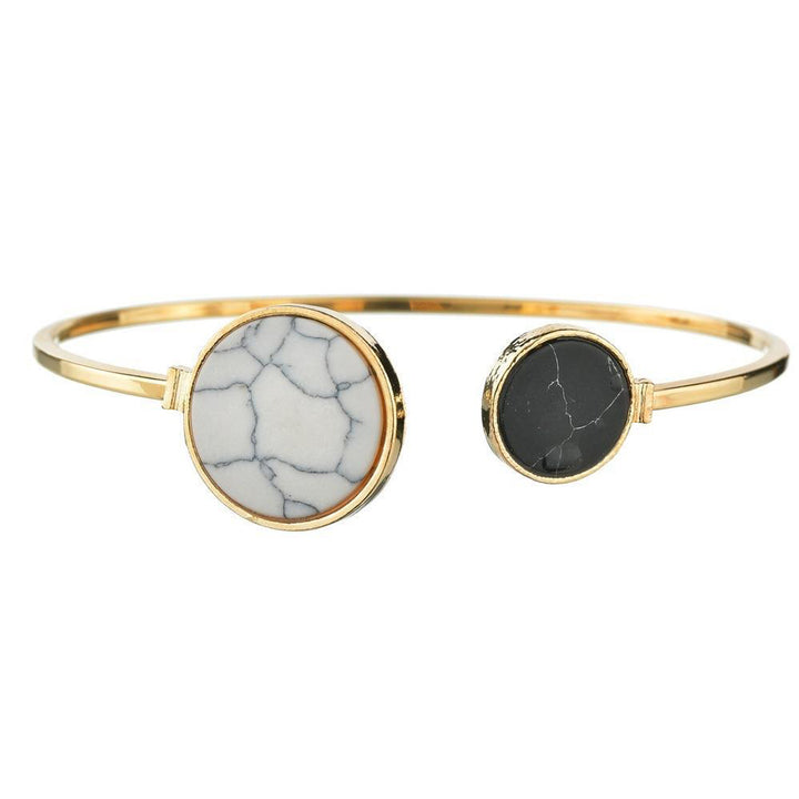 Combo of 5 Geometric Crystals Stacked Bracelets