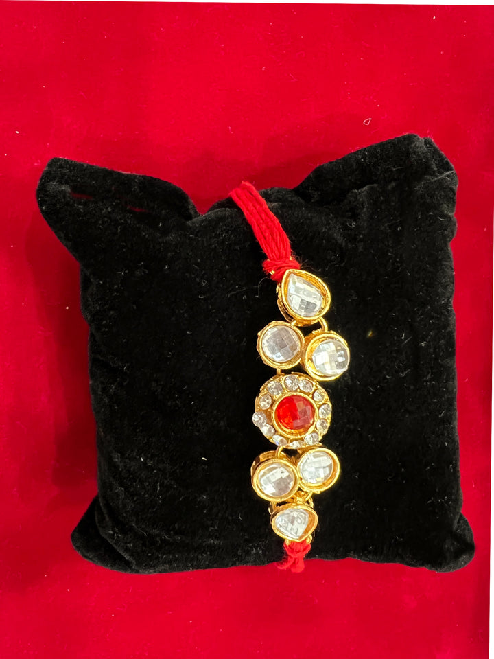 Big Kundan Stone Rakhi
