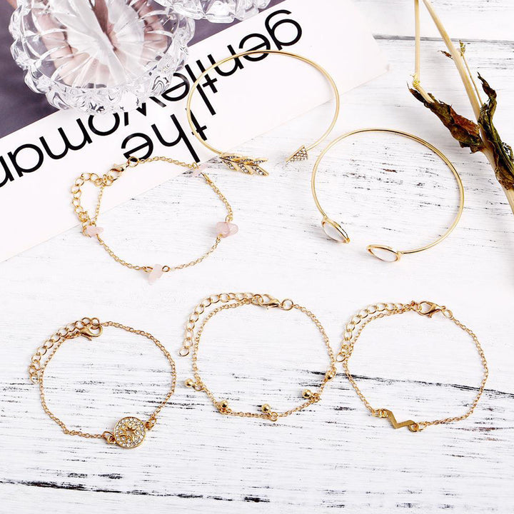 Combo of 6 Star Arrow Crystal Charm Bracelets