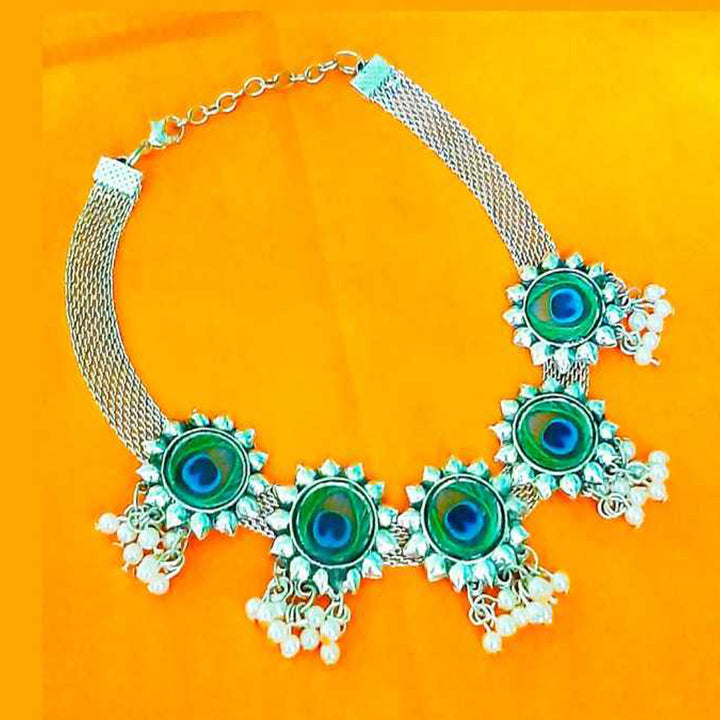 Antique Peacock Choker with Earrings