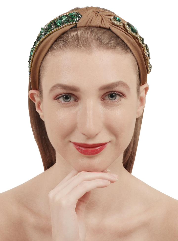 Brown Plastic Emerald Shine Hairband