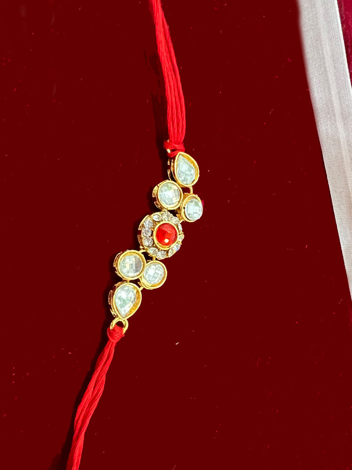 Big Kundan Stone Rakhi