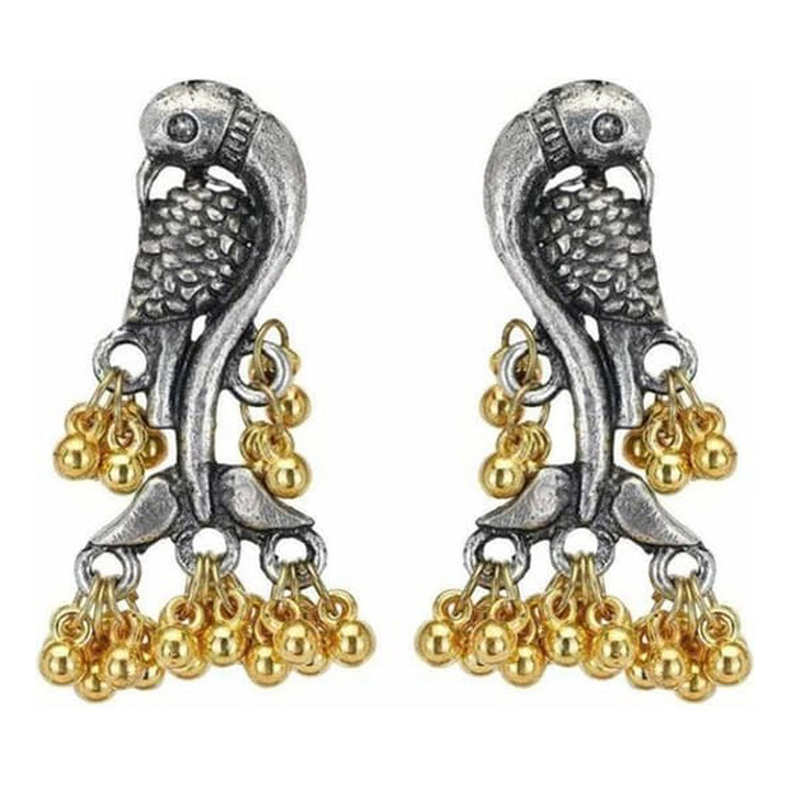 Antique Ghungroo Peacock Choker with Earrings