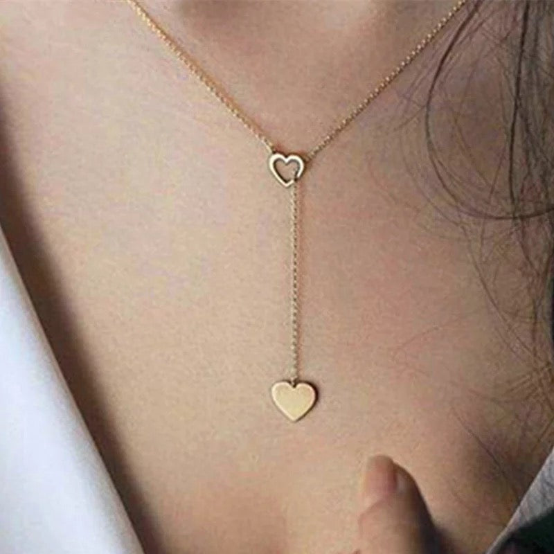 Gold Plated Y-Shaped Heart in Heart Pendant – Vembley