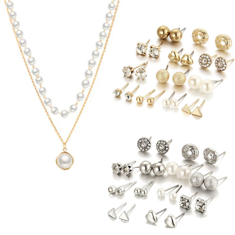 Earrings Amazon Shopping Necklace Combo Of Layered Pearl Pendant