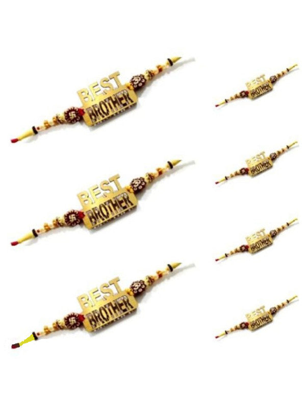 Vembley Wonderful Combo of 7 Handcrafted Best Brother Rakhi For Raksha Bandhan