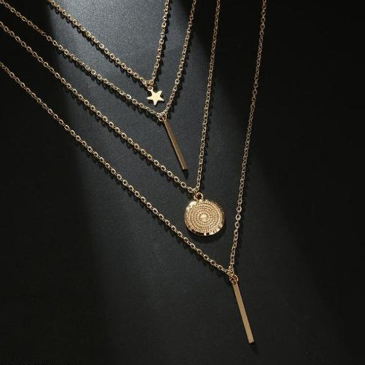 Combo of 2 Gold Plated Layered Pendant