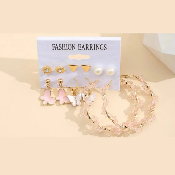 Vembley Pack of 11 Everyday Elegance Gold-Plated Pearl Earrings Combo