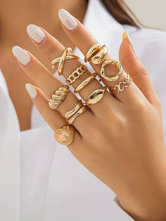 Vembley Gold Plated Trendy Stackable Rings Set Fashion Rings for Women & Girls