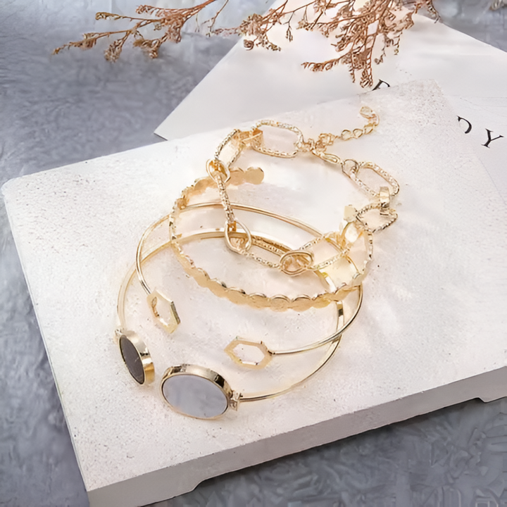 Vembley Celestique Elegant Gold Plated Bracelet Set for Women and Girls
