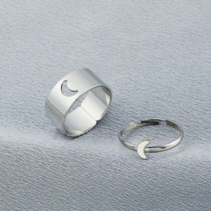 Combo Of 2 Half Moon Matching Wrap Finger Couple Ring