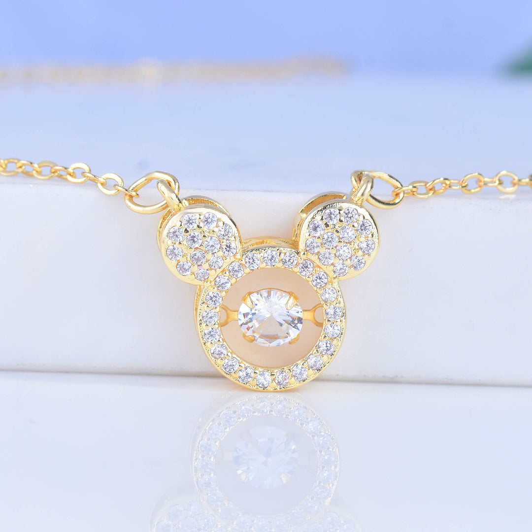 Mickey Mouse Moving Crystal Pendant
